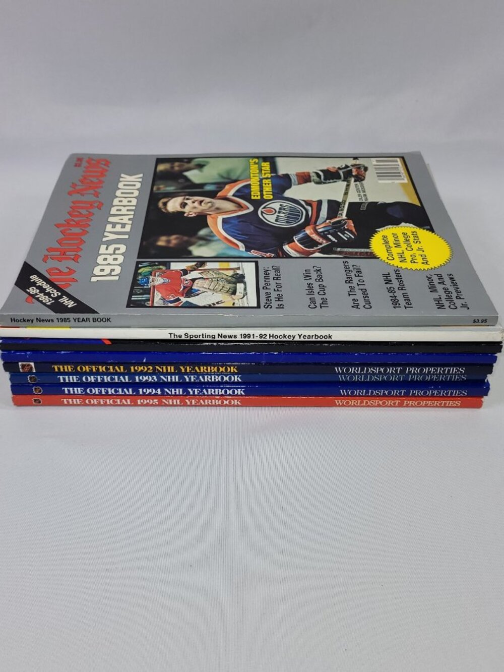 NHL Yearbook 8 Hockey Books Magazines 1990-95 & 1985 Issues